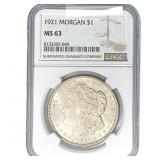 1921 Morgan Silver Dollar NGC MS63
