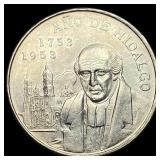 1953 Mexico Silver 5 Pesos UNCIRCULATED