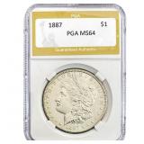 1887 Morgan Silver Dollar PGA MS64