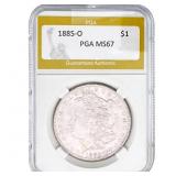 1885-O Morgan Silver Dollar PGA MS67