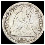 1861 Seated Liberty Silver Quarter NICELY CIRCULAT