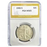1946-S Walking Liberty Half Dollar PGA MS65