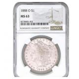 1888-O Morgan Silver Dollar NGC MS63
