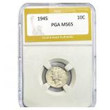 1945 Mercury Silver Dime PGA MS65