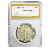 1945-D Walking Liberty Half Dollar PGA MS66