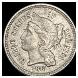 1873 Nickel Three-Cent Piece CHOICE AU