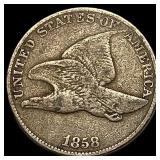 1858 Copper-Nickel Flying Eagle Cent LIGHTLY CIRCU