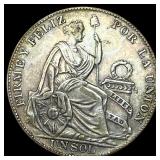 1934 Peru Silver 1 Sol CLOSELY UNCIRCULATED
