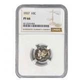 1937 Mercury Silver Dime NGC PF66