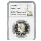 1969-S Kennedy Half Dollar NGC PF69 Cameo
