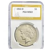 1922-D Silver Peace Dollar PGA MS63