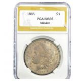 1885 Morgan Silver Dollar PGA MS66 Monster