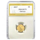 2017 1/10oz $5 Gold Eagle PGA MS70