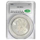 1885 Morgan Silver Dollar CAC MS64