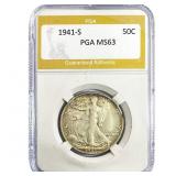 1941-S Walking Liberty Half Dollar PGA MS63