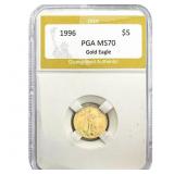 1996 1/10oz $5 Gold Eagle PGA MS70