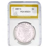 1887-S Morgan Silver Dollar PGA MS63+