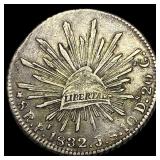 Silver 1832-J Mexico 1/2 Real NEARLY UNCIRCULATED