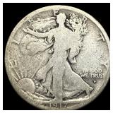 1917-S Silver Walking Liberty Half Dollar NICELY C