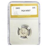 1945 Mercury Silver Dime PGA MS67