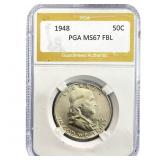 1948 Franklin Half Dollar PGA MS67 FBL