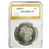 1899-O Morgan Silver Dollar PGA MS65+ PL