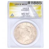 1923 Morgan Silver Dollar ANACS MS60