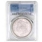 1878-S Morgan Silver Dollar PCGS MS63