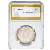 1946-S Walking Liberty Half Dollar PGA MS66