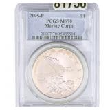 2005 $1 Marine Crops PCGS MS70