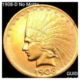 1908-D No Motto $10 Gold Eagle UNCIRCULATED