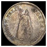 1828 Peru Silver 2 Reales NEARLY UNCIRCULATED