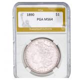 1890 Morgan Silver Dollar PGA MS64