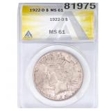 1922-D Silver Peace Dollar ANACS MS61