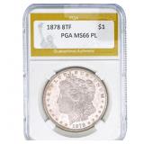 1878 8TF Morgan Silver Dollar PGA MS66 PL