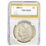1881-S Morgan Silver Dollar PGA MS64