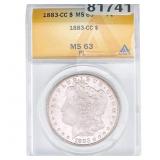 1883-CC Morgan Silver Dollar ANACS MS63 PL