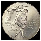 1970 Panama Silver 5 Balboas UNCIRCULATED