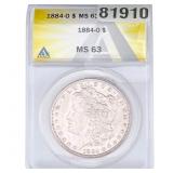 1884-O Morgan Silver Dollar ANACS MS63