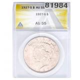 1927-S Silver Peace Dollar ANACS AU55