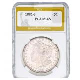 1881-S Morgan Silver Dollar PGA MS65
