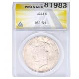 1923 Silver Peace Dollar ANACS MS61