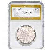 1943 Walking Liberty Half Dollar PGA MS65