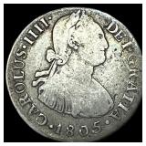 1805 Peru Silver 2 Reales NEARLY UNCIRCULATED