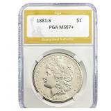 1881-S Morgan Silver Dollar PGA MS67+
