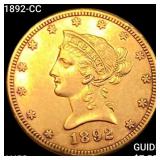 1892-CC $10 Gold Eagle CHOICE AU
