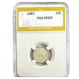 1883 Seated Liberty Dime PGA MS65