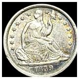 1839 Silver Half Dime CLOSELY UNCIRCULATED