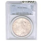1923 Silver Peace Dollar PCGS MS62