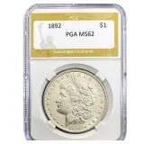 1892 Morgan Silver Dollar PGA MS62
